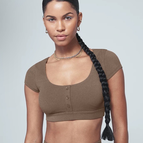 ALO Yoga | Tops | Alo Blissful Henley Bra Top Size Small | Poshmark